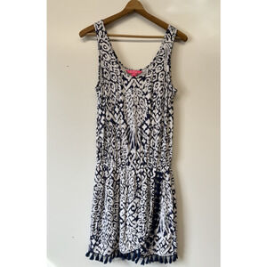 Lilly Pulitzer Navy and White Printed Tank Romper